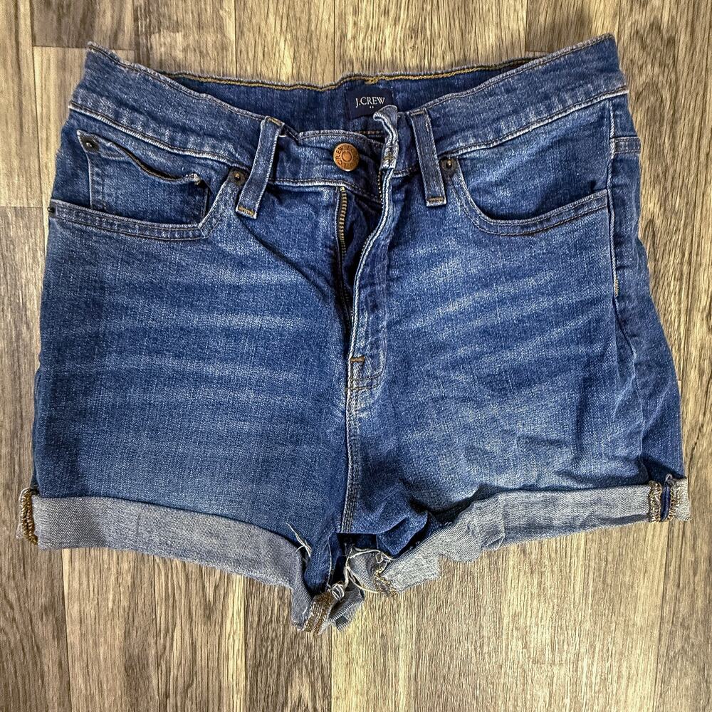 J.Crew Women’s Blue Denim Cutoff Shorts Custom Anime Graphic Back Pockets
